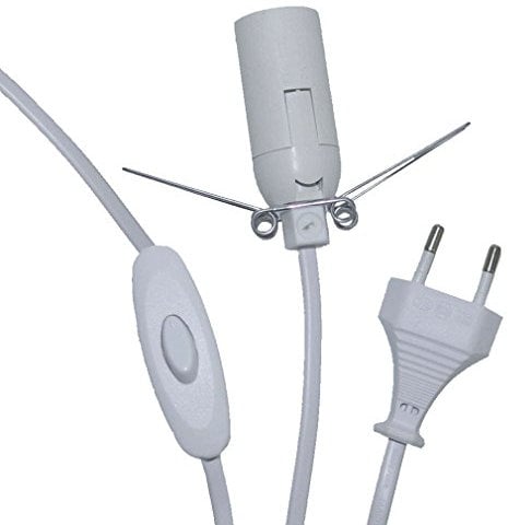 Kabel mit Schalter Fassung E14 weiß 175 cm lang für Salzlampe