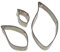 PME 3pk LEAF Cut Out Stainless Steel Icing Cutters Sugarcraft Cake Decorating, 9 x 1.2 x 4 cm, Silver