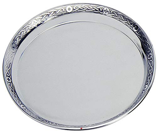 I LUV LTD Pewter Plate Salver Presentation Plate with Celtic Band 12.7cm Engravable