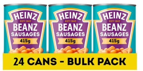 Heinz Beanz with Pork Sausages, 415 g (Pack of 24), Orange