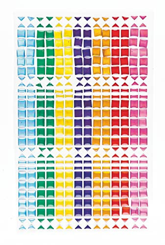 Baker Ross EF584 Bunte Selbstklebende Mosaik Steine Set - 375 Stück, Großpackung Kleine Bunte Aufkleber Steine für Kinder zum Basteln und Dekorieren, Sortiert