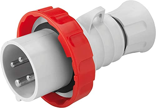 Spina Mobile Dritta IP69 3P+T 16A 380-415V 50/60Hz Rosso Cablaggio A Vite