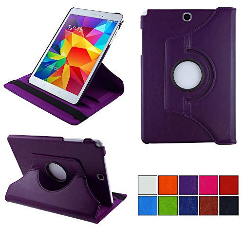 COOVY® 2.0 Etui pour Samsung Galaxy Tab A 9.7 SM-T550 SM-T555 SM-P550 SM-P555 Coque de Protection Rotation 360° Smart Housse Cover Case Stand Auto Réveil/Sommeil | Violet