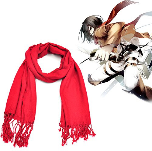 CoolChange Roter Schal für Mikasa Ackerman Kostüm | Cosplay Schal für Attack on Titan Fans