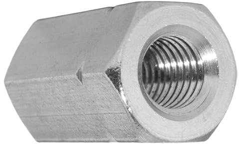 Gewindemuffen M10 X 25 Sechskant, Edelstahl A2 (2 Stück) - Verbindungsmuttern Langmuttern Distanzmuttern Gewindehülsen