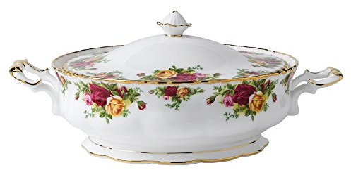 Royal Albert IOLCOR00406 Old Country Roses Vegetable Fine Bone China Multi, Covered Veg Dish 1.4ltr