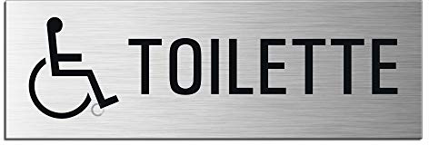 Schild Behinderten Toilette Türschild 240 x 80 mm Türschild Aluminium selbstklebend Nr.25063-S