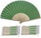 Green Hand Fans, Pack of 10 Wholesale Paper Hand Fan with Bamboo Ribs Wedding Party Favour Church Gifts PHF02