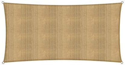 Lumaland Sunsail Rectangular 2 x 4 Metros | Protección Solar Resistente a la Intemperie Incl. Cuerdas de sujeción | Terraza, jardín y balcón, Tejido de Vela HDPE, protección UV [Arena]