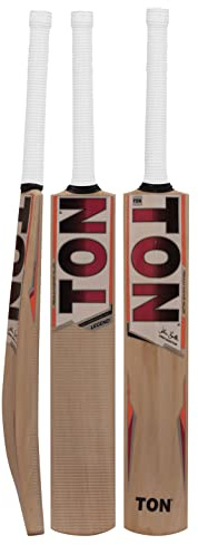 SS Ton Elite Cricketschläger aus englischem Weidenholz, mit extra SS-Griff, Anti-Scheuerblatt und Schlägerabdeckung im Lieferumfang enthalten