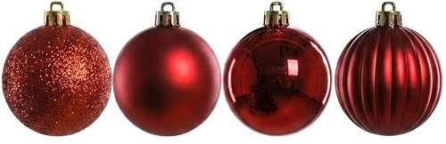 Trendline Christbaumkugeln 34 STK Rot Weihnachtsbaumkugeln Weihnachtskugeln