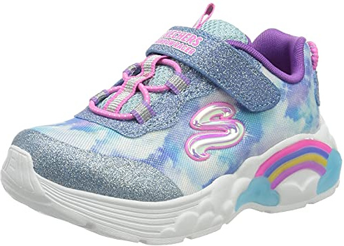 Skechers Mädchen Rainbow Racer Sneaker | Lässig, beleuchtet, glitzernde Zehen, Schmetterlingsspitze, anpassbarer Verschluss