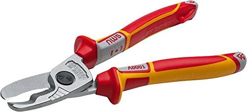 VDE Cable Cutter 210mm, Blade Edge Flush, Cutting Capacity Max 25mm, for Use with Cables, Overall Length 210mm, NWS - 043-49-VDE Series