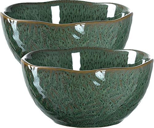 Leonardo Matera 021962 Lot de 2 bols à dessert en céramique Passe au lave-vaisselle Vert Ø 12 cm 380 ml