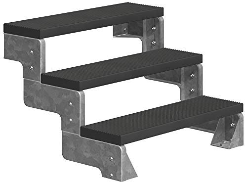DOLLE Außentreppe Gardentop 3 Stufen Geschosshöhe 54-66 cm inkl. Trimax® Stufen in Anthrazit 80 cm