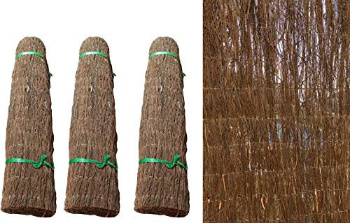 PAL | Rollo Brezo Natural Color marrón Oscuro. Rollo Brezo ecológico 1,5 m Altura por 3 m Longitud (3- Rollos Brezo)