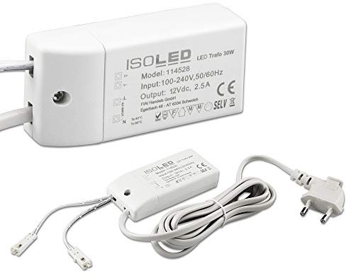 LED Trafo MiniAMP 12V/DC, 0-30W, 200cm Kabel mit Flachstecker, sekundär 2 female Buchsen