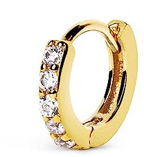 SINGULARU - Einzelner Creolen-Ohrring Cleo M. Sterlingsilber mit 18 kt Goldbeschichtung. Schmuck für Damen.