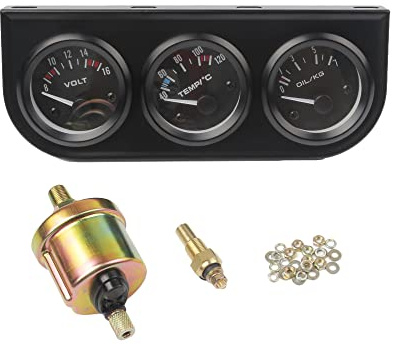 Riloer 12V Drei in Eins Sensor für Ölinstrumentensensoren Öldruckanzeige Wassertemperaturanzeige Voltmeter