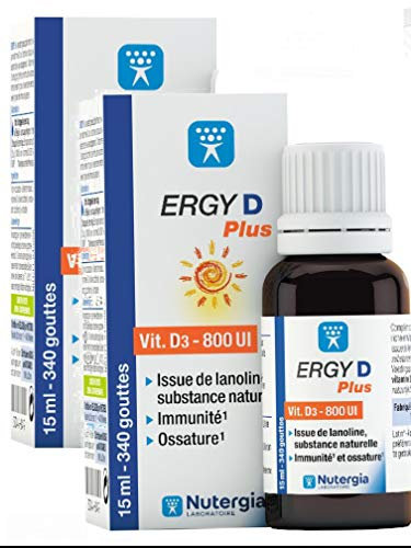 Ergy D Plus 15ML NUTERGIA - Complément alimentaire à base de Vitamine D3 - Lot de 2 Flacons (2)