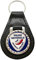 Giftshop UK Porte-clés Police Nationale en cuir, Cuir noir et métal argenté, 45mm x 80mm