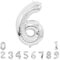 Unisun Number Balloons, 40inch Large Silver Number 6 Foil Mylar Helium Balloons for Birthday Party Celebration Decoration