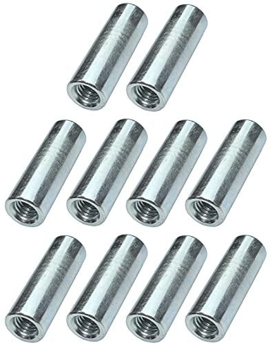AERZETIX - Set di 10 dadi manicotti di accoppiamento M6x30x10mm filettato - manicotto prolunga cilindrico tondo - in acciaio zincato - C49629