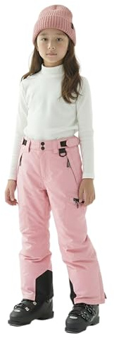 Arctic Quest Insulated Ski and Snow Pants for Boys and Girls, Water Resistant Trousers for Kids Blush