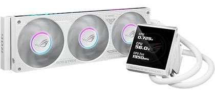 ASUS ROG Strix LC IV 360 ARGB White All-in-One Flüssig-CPU-Wasserkühlung | 3x ROG ARGB-Lüfter, Asetek-Pumpe 8. Gen., LCD-Display, Intel LGA 1700, 1200, 115X, AMD AM5, AM4