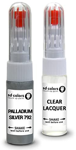 SD COLORS PALLADIUM SILVER 792 compatible with MERCEDES New Touch Up Paint Pen REPAIR KIT 20 ML SCRATCH CHIP BRUSH COLOR CODE 792 PALLADIUM SILVER (PAINT+LACQUER)