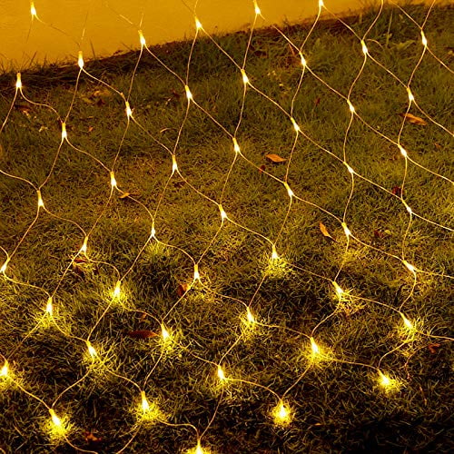 UISEBRT LED Lichternetz Lichterkette Außen Innen 6x2m Warmweiß - Weihnachtsbeleuchtung Lichtervorhang Netz für Weihnachtsdeko Hochzeit Party, mit 8 Leuchtmodi (2 x 3 x 2m)