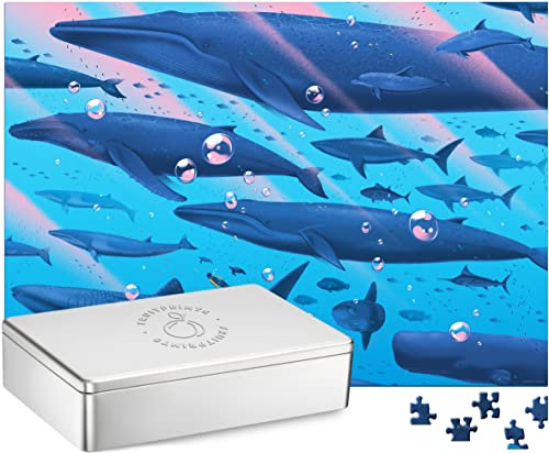 Design Puzzle, 1000 Teile in edler Blechdose, Motiv: Ocean, Format 68 x 48 cm, Erwachsene, Öko Recycling Illustration Geschenk