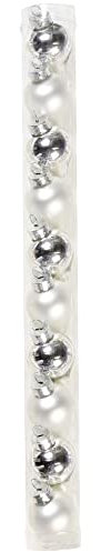 Inge Glas Mini Weihnachtskugeln Formen | Glas Sortimente Zapfen Glocken Nüsse | Christbaumschmuck (Mini-Tropfen 10 STK 3,5cm Frosty Silver)