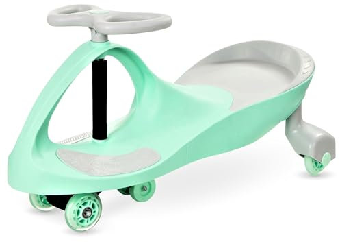 TWISTCAR Baby Car 3 Kinder-Aufsitzfahrzeug mit LED-Rädern - Twist-Lenkrad, Gummiräder, belastbar bis 120 kg - Bewegungsspielzeug für Kinder & Erwachsene - Ohne Batterien