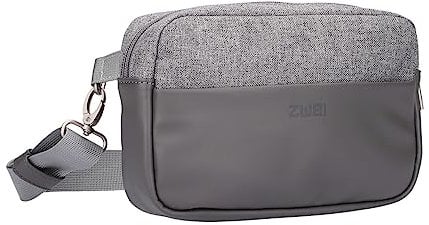 Damen Hip Bag Kim KIH30 Wasserabweisende Bauchtasche 1 Liter (24 x 15 cm) aus hochwertigem Hydroflex-Kunstleder, strapazierfähige Crossbody Bag, 3-in-1 Brusttasche, Gürteltasche & Hüfttasche (Stone)