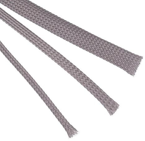 5mm Grey Expandable Braided Sleeving Wrap Cable Management (Length of 5m)