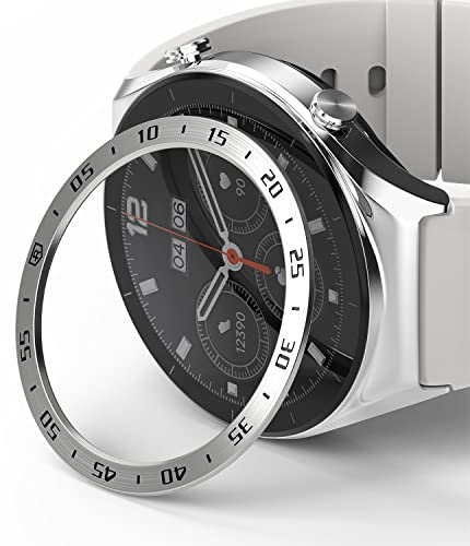 Ringke Bezel Styling Compatible con Protector Xiaomi Watch S1 (46mm) Carcasa Adhesiva Acero Inoxidable para Reloj Bisel, Funda Xiaomi Watch S1 46mm - 46-01 (ST) Silver