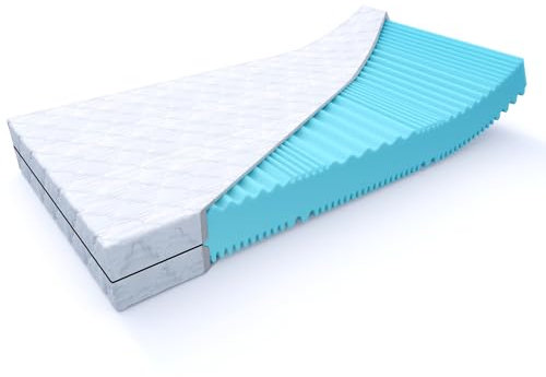MSS e.K. Aqua Deluxe - 7 Zonen Wellness Kaltschaummatratze - 90 x 210 cm x 16 cm (Kernhöhe 14 cm) - Härtegrad H2 & H3 - Matratze Wendematratze Kaltschaum Oeko-TEX