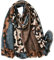 LumiSyne Leopardenmuster Schal für Damen - Mode Animal Print Baumwolle Leinen Mit Fransen/Quaste - Langer Großer Leichter Warmer Schultertuch Stola