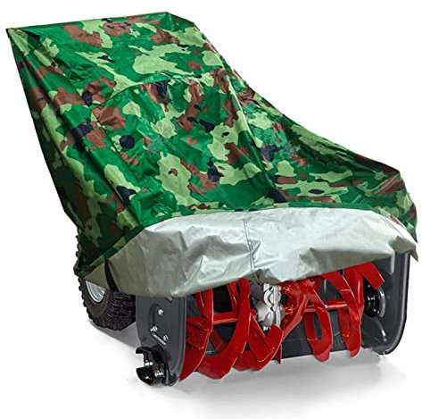 Schneefräsen-Abdeckung, strapazierfähig, 210D, Oxford, wasserdicht, zweistufig, Schneefräse, Schutzschild für universelle elektrische 2-stufige Schneemaschine, Camouflage, 82 x 120 x 102 cm