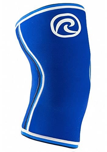 Rehband Power Max Kniebandage Kraftsport 7mm SBR/Neopren, wettkampfgeeignet, Knee Sleeves für Bodybuilding, Powerlifting, Crossfit & schweres Gewichtheben, Farbe:Blau, Größe:XXL