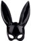 TITA-DONG Schwarze Hasenmaske, Hasenohr-Halbmaske für Erwachsene, Hasenohren, für Geburtstagsfeier, Ostern, Halloween, Kostümzubehör, Hasenmaske für Damen, Kostümmasken(Schwarz)