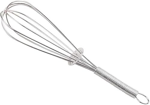 Kasahome Mini Frusta da Cucina - Frustino in Acciaio Inox Inossidabile - Manico a Molla da Cucina - Sbattitore Manuale per Pappa Uova Dolci 18 cm
