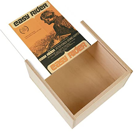Fabulous Aufbewahrungsbox aus Holz – Easy Rider Oldtimer Filmplakat Vintage (11 x 11 x 3,5 cm)