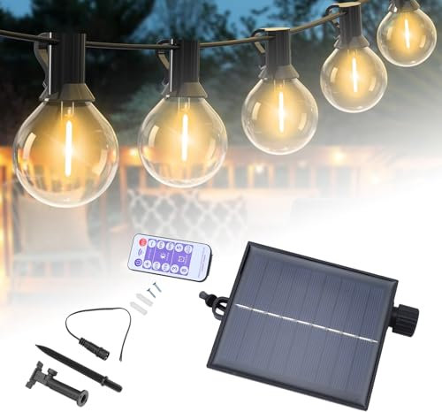 Panneau Solaire pour Guirlande LED Exterieur Polysilicium 8 Modes D'éclairage Boîte de Contrôle de Guirlande Lumineuse Contrôleur de Guirlande étanche Réglable avec Télécommande (Boost de sortie 24V)