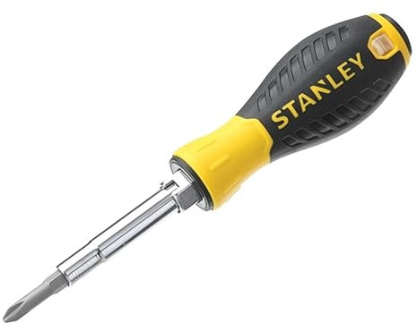 AMK® Stanley All in One Screwdriver with 6 Changeable Tips Soft Grip Multi Bit Set
