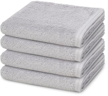 Vossen - 4 teiliges Frottier-Set - Vegan Life (4 X Handtuch im Set) - 580 g/m2 - Baumwolle - Frottee - saugstark - weich und flauschig - Shadow