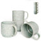 NIUKOMY Juego de 4 Tazas de Café Apilables, Taza de Té Grande de Cerámica con Asa 480ML, Taza de Hecha a Mano con Motivos de Granito para Desayuno, Leche, Café, Té, Verde