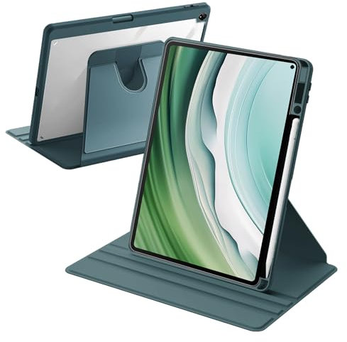 A-BEAUTY Custodia Compatibile con Tablet Huawei MatePad Pro 11 2024/2022 con Portapenne, Auto Svegliati/Sonno, Custodia Rotante per Huawei MatePad Pro 11, Verde Scuro