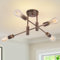 JIINOO Moderner Sputnik Kronleuchter, Vintage 4-Licht Mid Century Semi Flush Mount Deckenleuchte für Schlafzimmer, Esszimmer, Wohnzimmer, Küche, Büro, Bronze